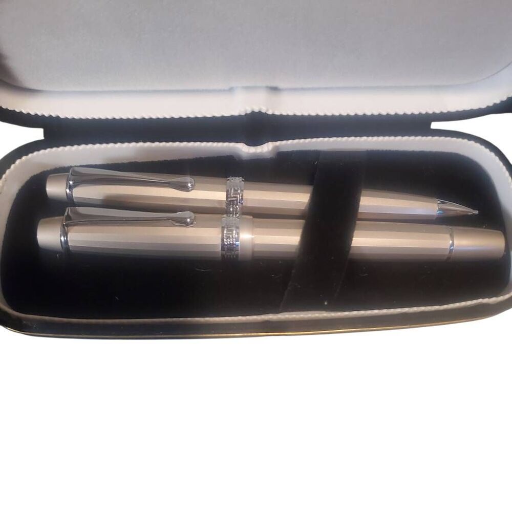 Cross Champagne Rollerball Pen & Pencil Set w/ Case #1840751 Mont Blanc Refills - Picture 6 of 7